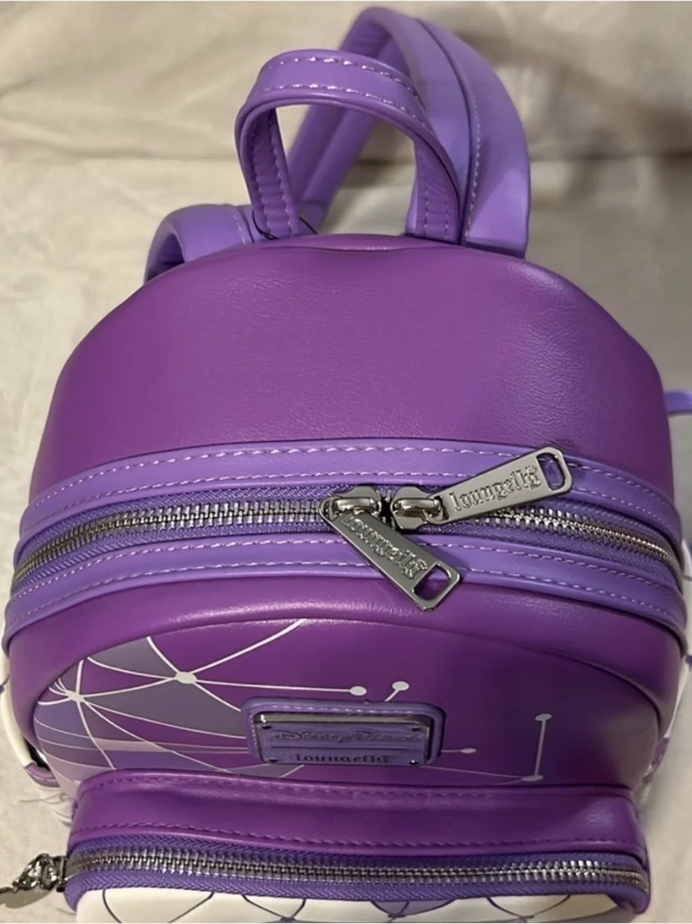 Loungefly Purple Wall Epcot Geometric Mini Backpack
